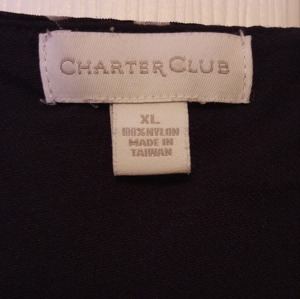 Charter Club polkadot black and white top.XL - Picture 7 of 7